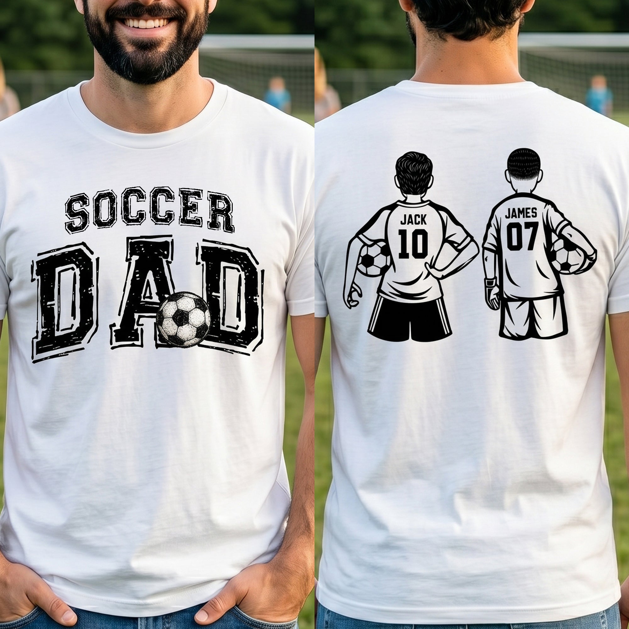 Father's Day Gifts, Soccer Dad, Daddy, Grandpa - Personalized Shirt