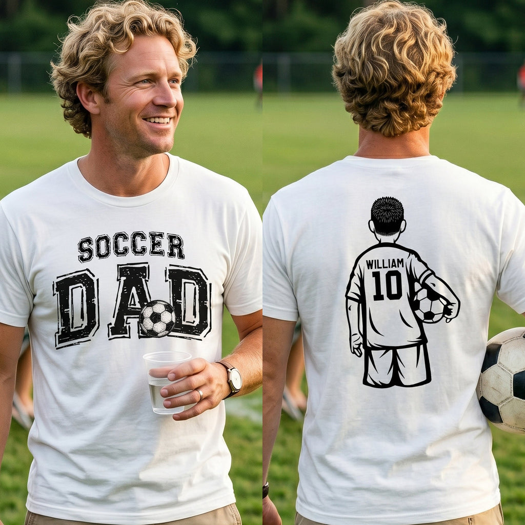 Father's Day Gifts, Soccer Dad, Daddy, Grandpa - Personalized Shirt