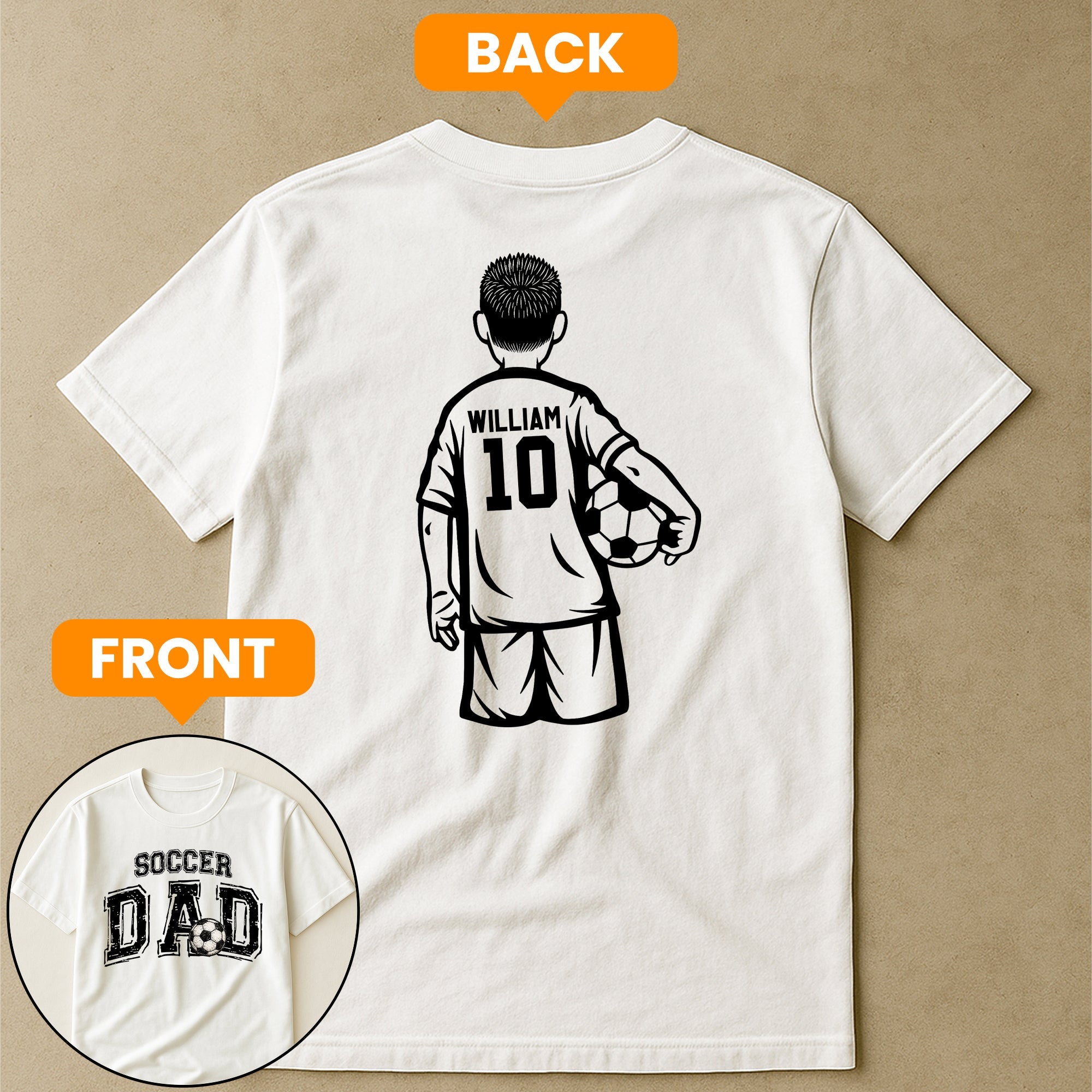 Father's Day Gifts, Soccer Dad, Daddy, Grandpa - Personalized Shirt