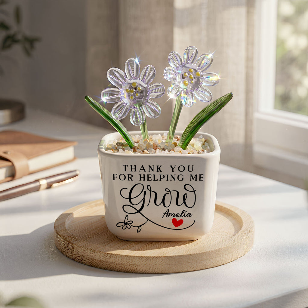 Thank You For Helping Me Grow - Personalized Plant Pot