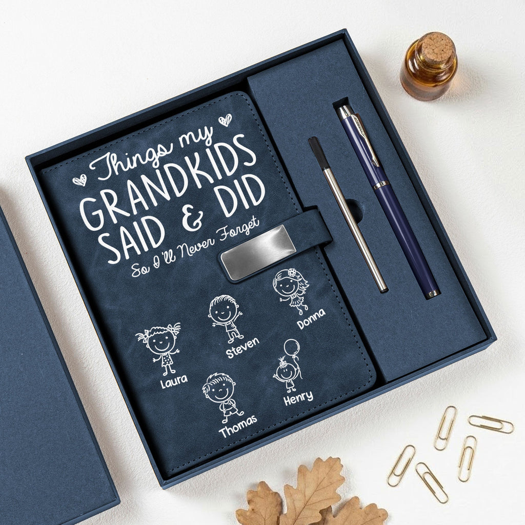 Mother's Day Gifts, Things My Grandkids Said & Did So I'll Never Forget - Personalized Notebook Set