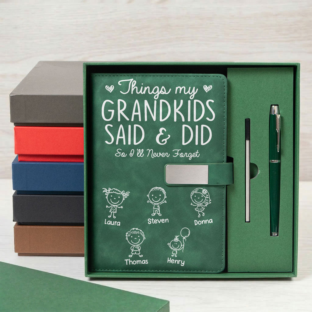 Mother's Day Gifts, Things My Grandkids Said & Did So I'll Never Forget - Personalized Notebook Set