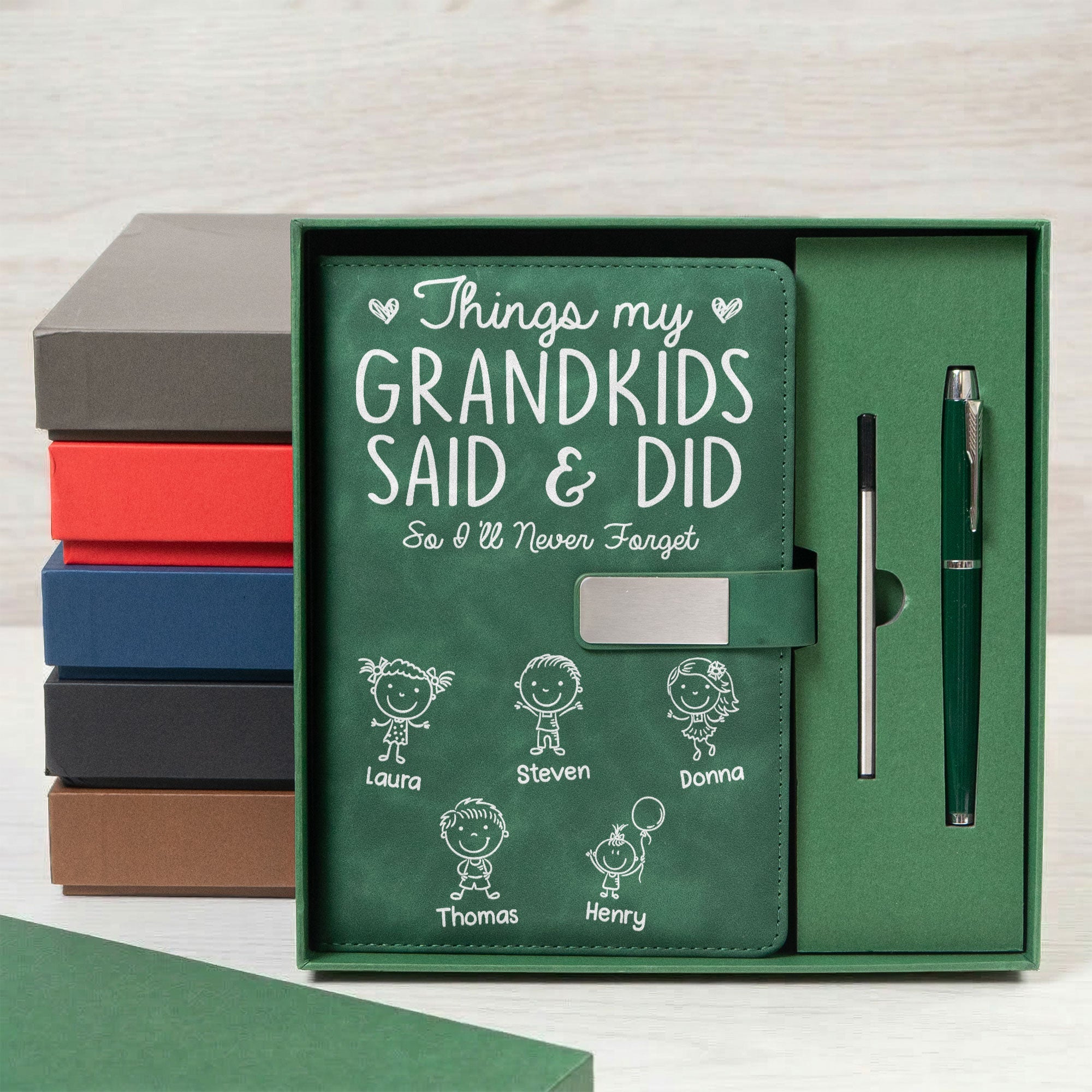Mother's Day Gifts, Things My Grandkids Said & Did So I'll Never Forget - Personalized Notebook Set