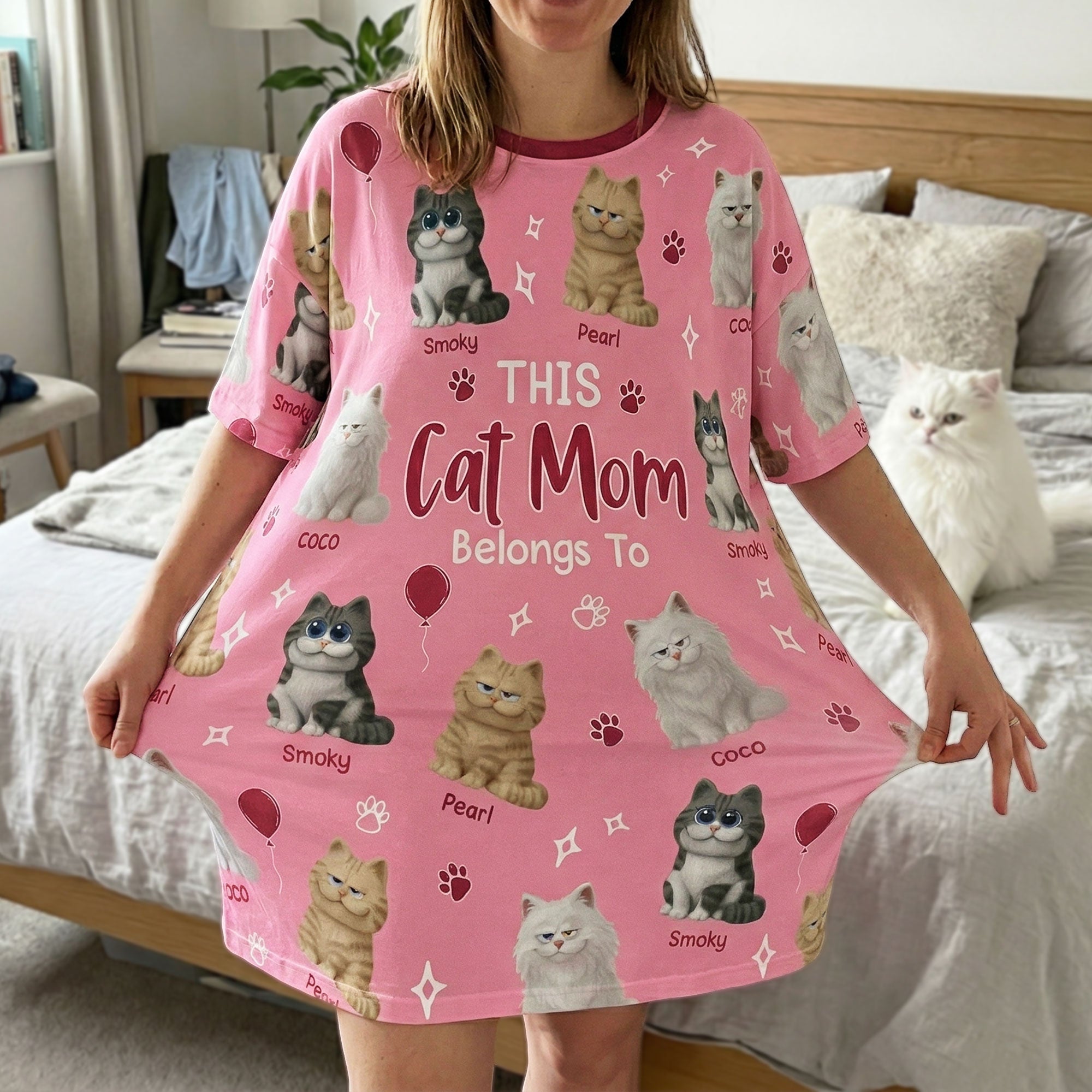 This Cat Mom Belongs To - Personalized Sleep Tee