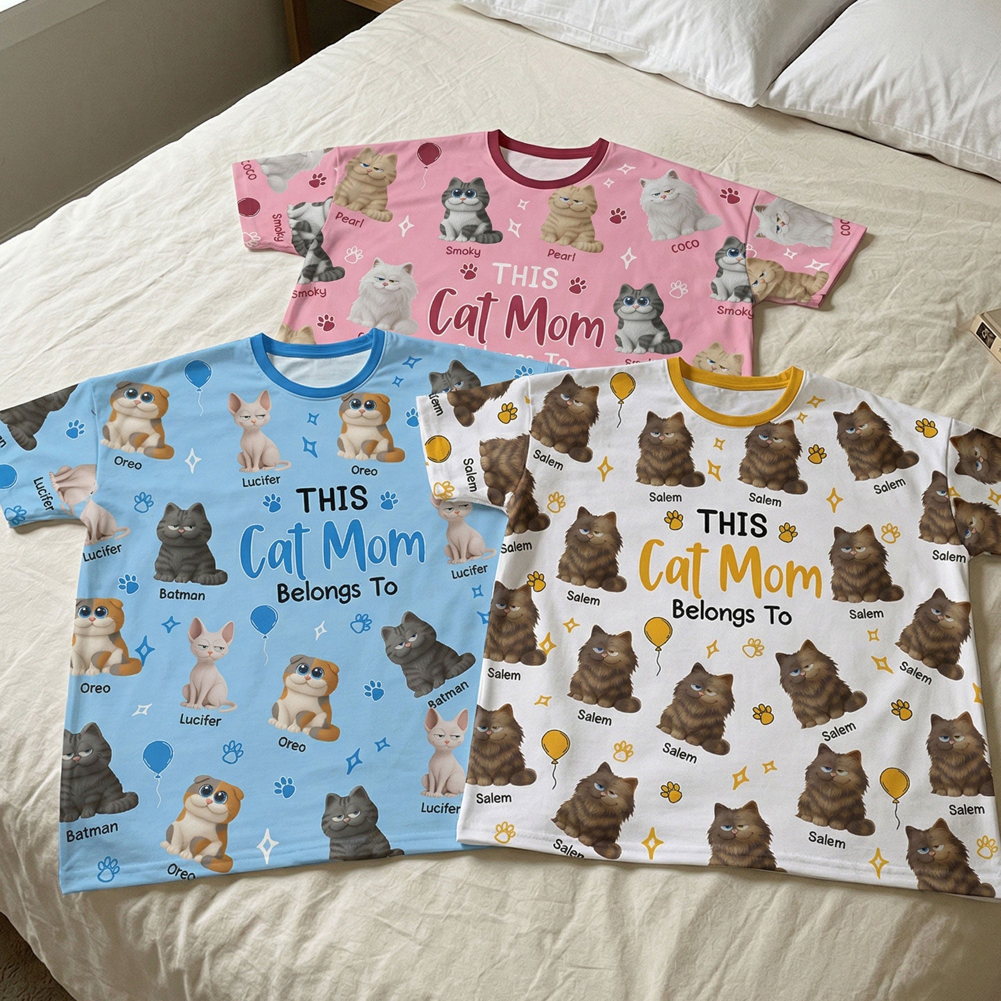 This Cat Mom Belongs To - Personalized Sleep Tee