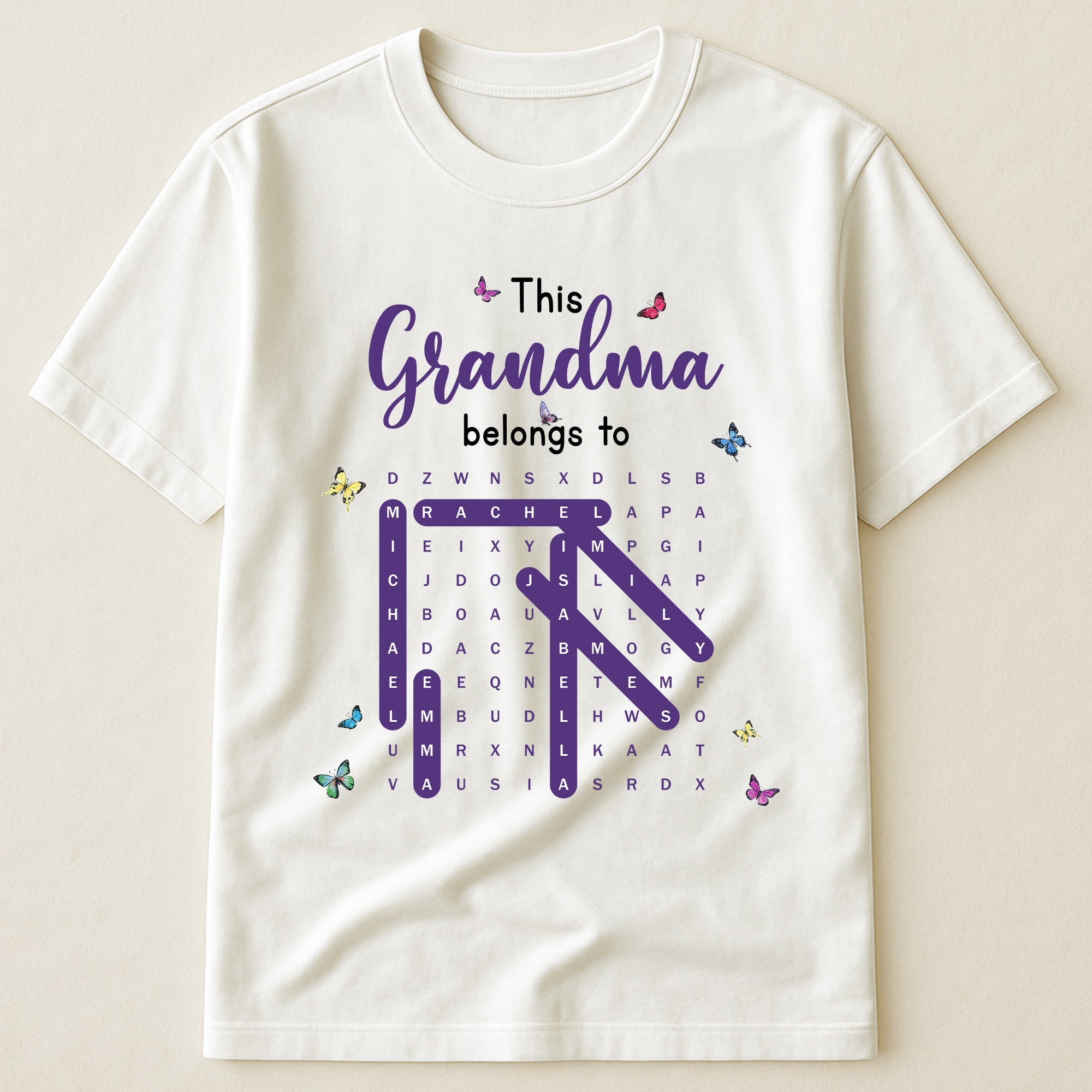 Mother's Day Gifts, This Grandma Belongs To Word Search - Personalized Shirt