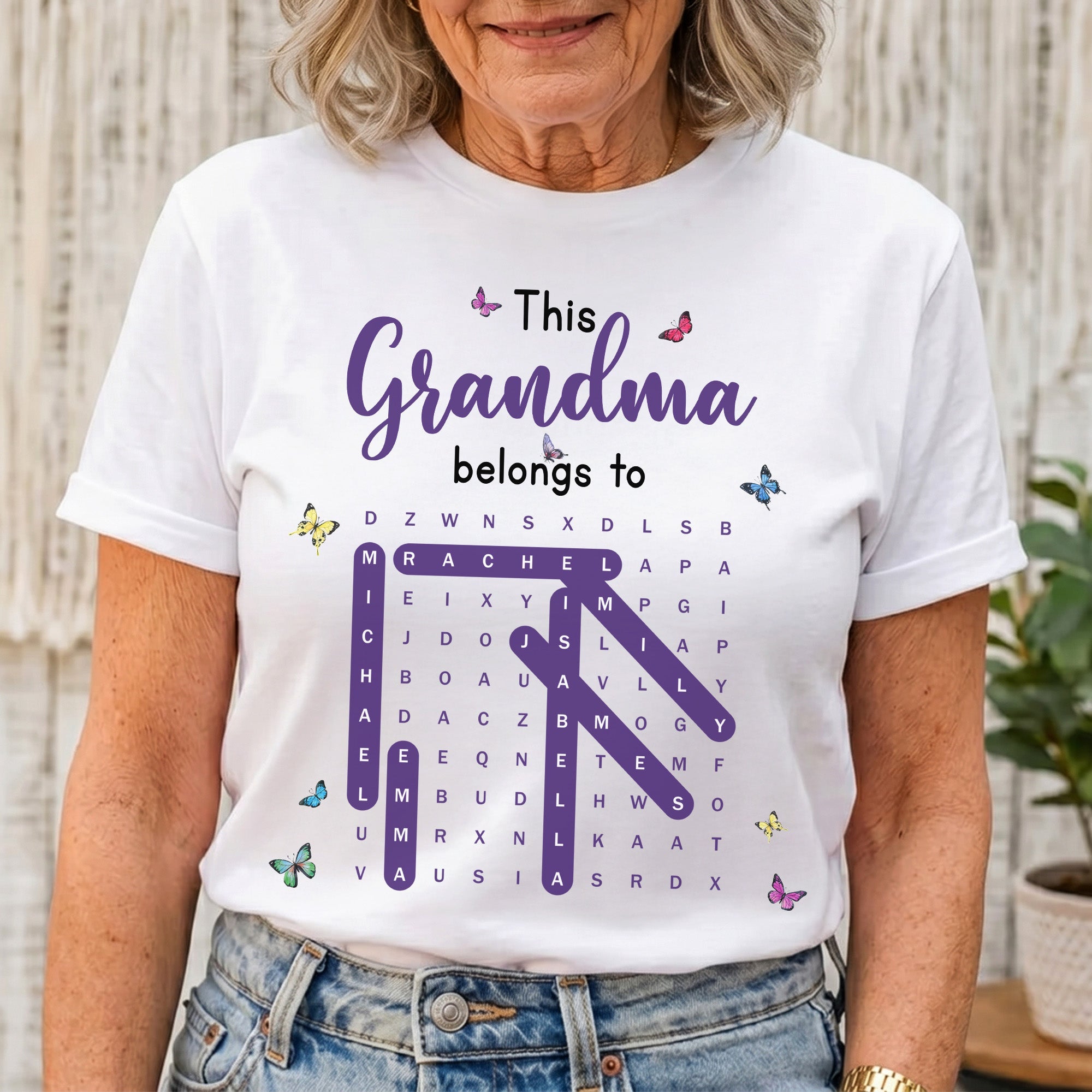 Mother's Day Gifts, This Grandma Belongs To Word Search - Personalized Shirt