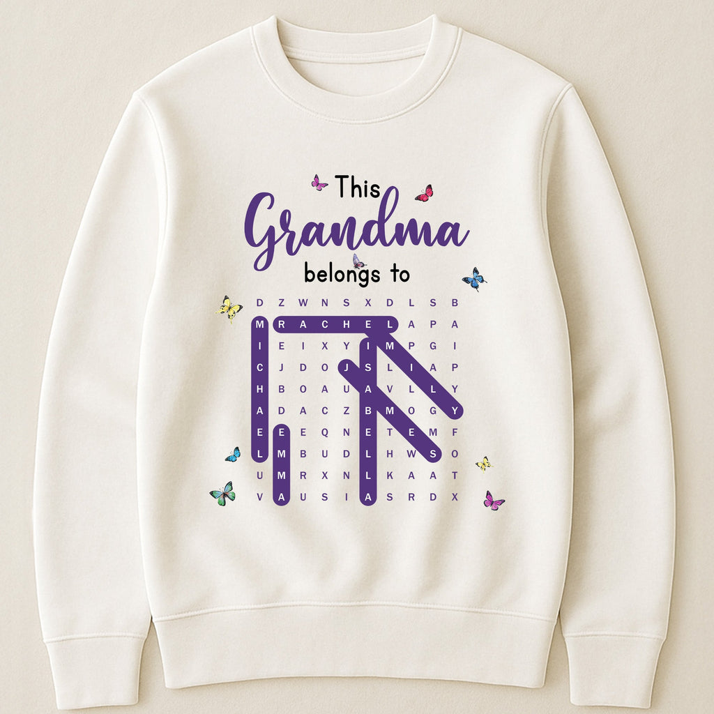 Mother's Day Gifts, This Grandma Belongs To Word Search - Personalized Shirt