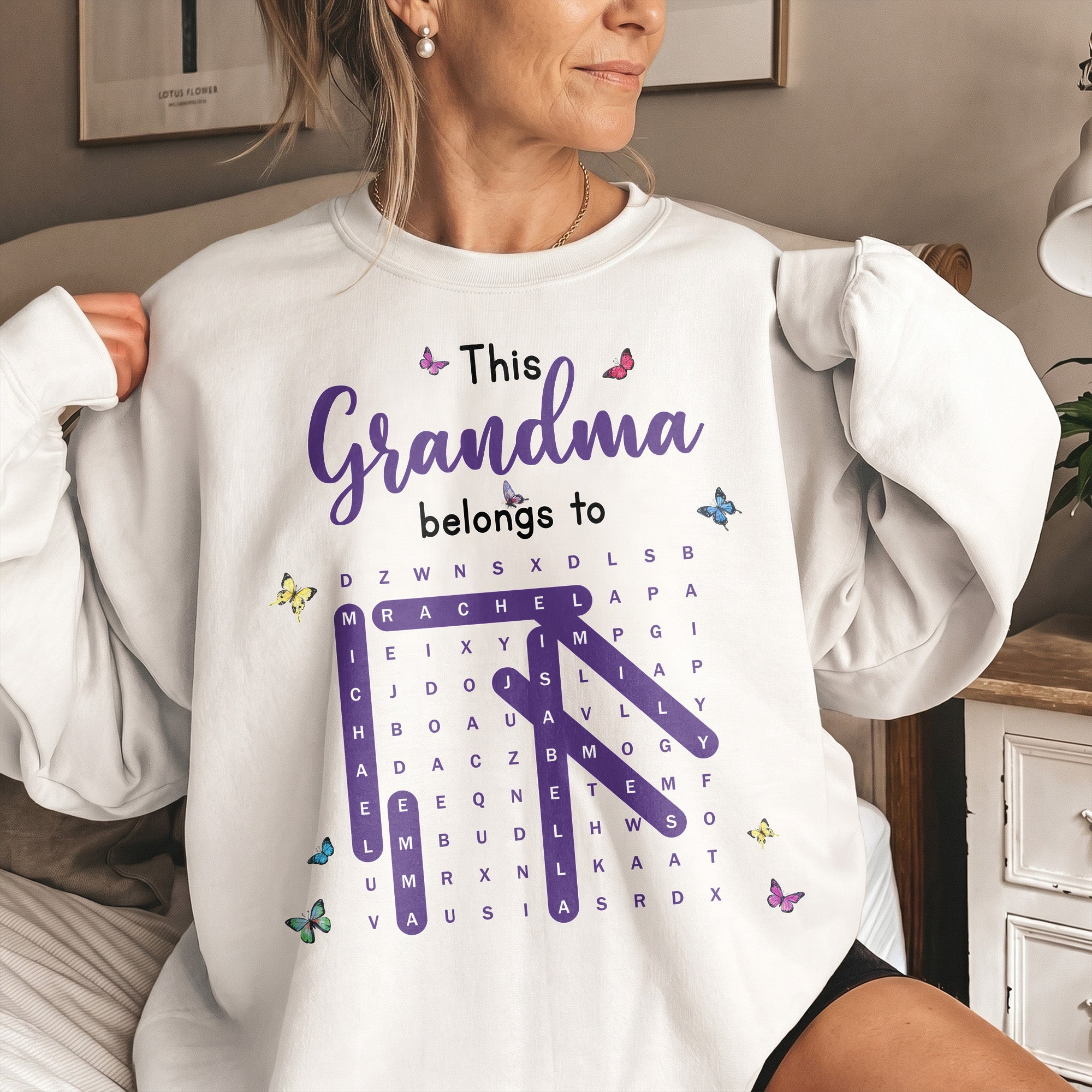 Mother's Day Gifts, This Grandma Belongs To Word Search - Personalized Shirt