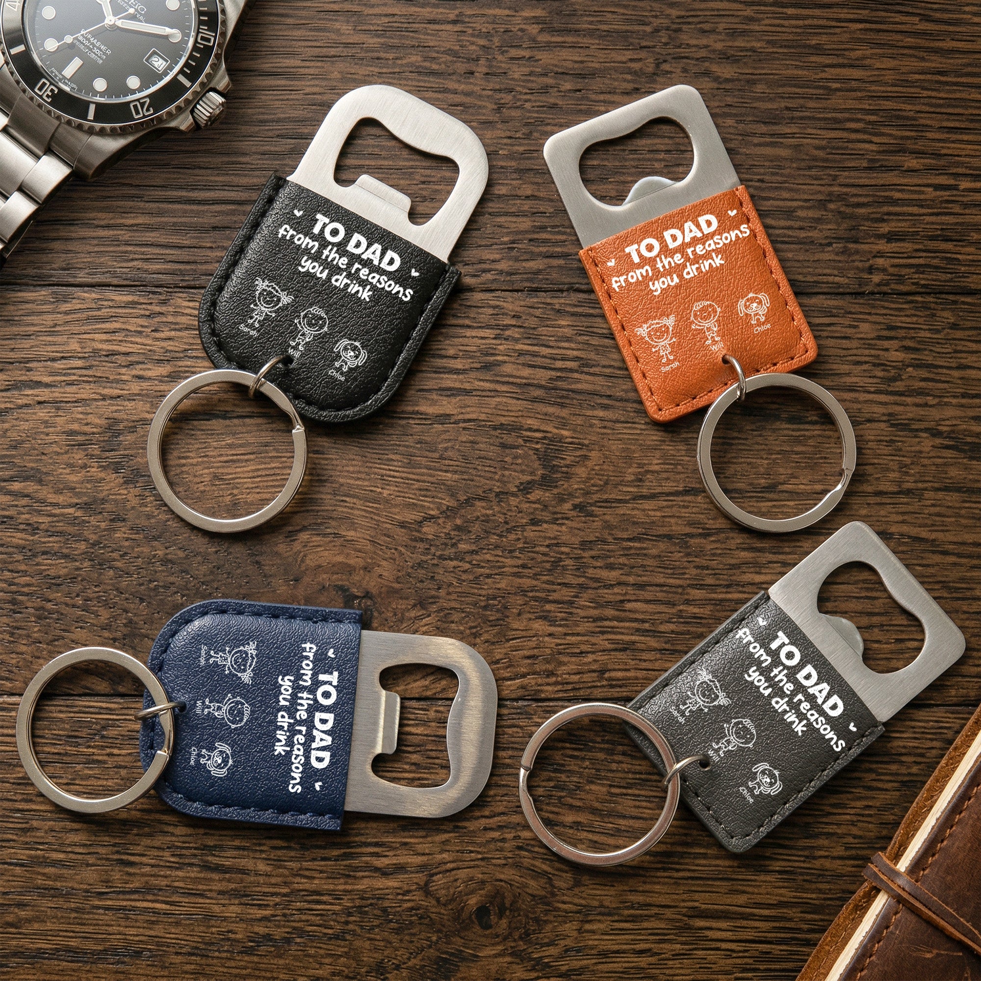 Father's Day Gifts, To Dad From The Reasons You Drink - For Dad, Papa - Personalized Keychain