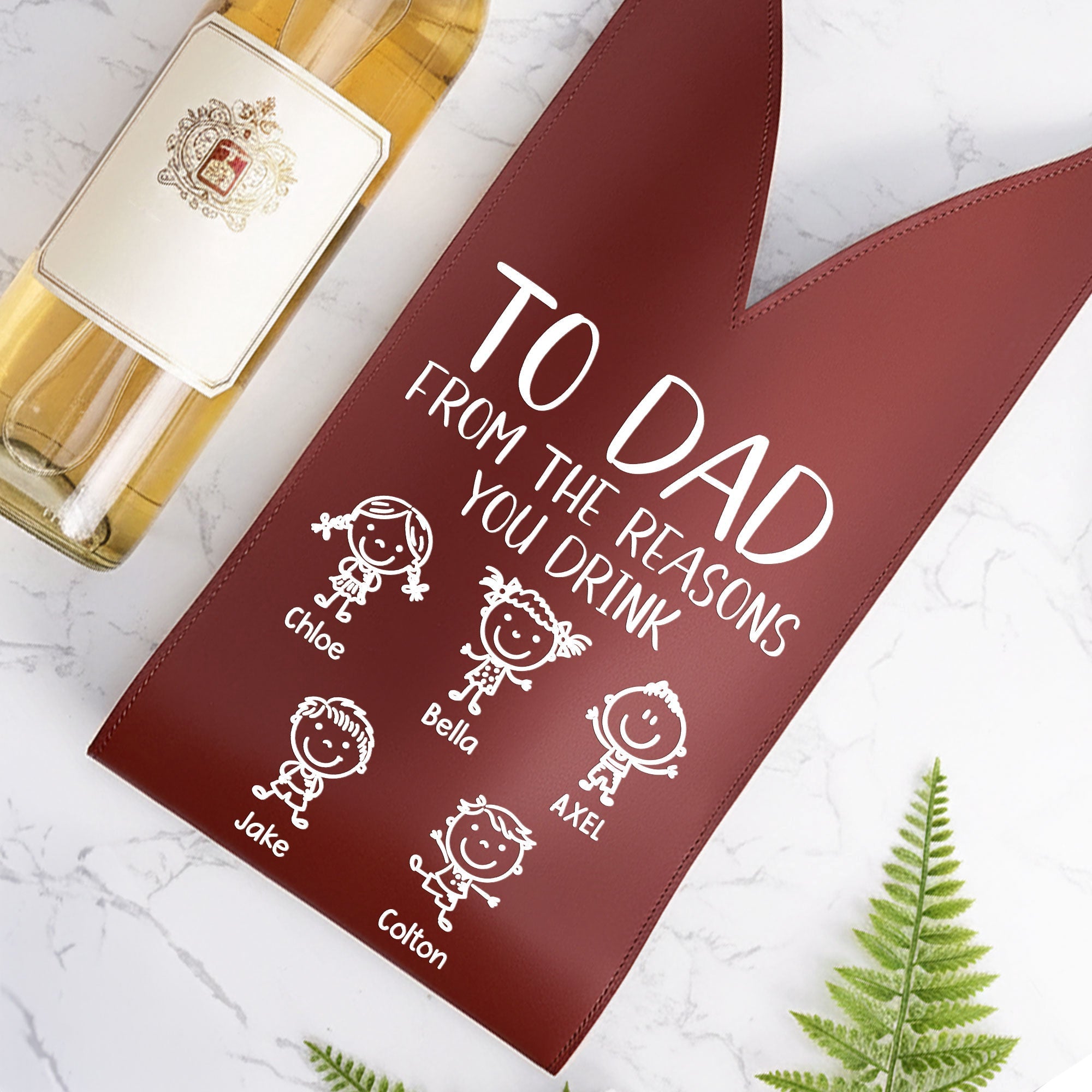 Father's Day Gifts, To Dad From The Reasons You Drink - Fun Gifts For Dad, Husband - Personalized Leather Wine Bag