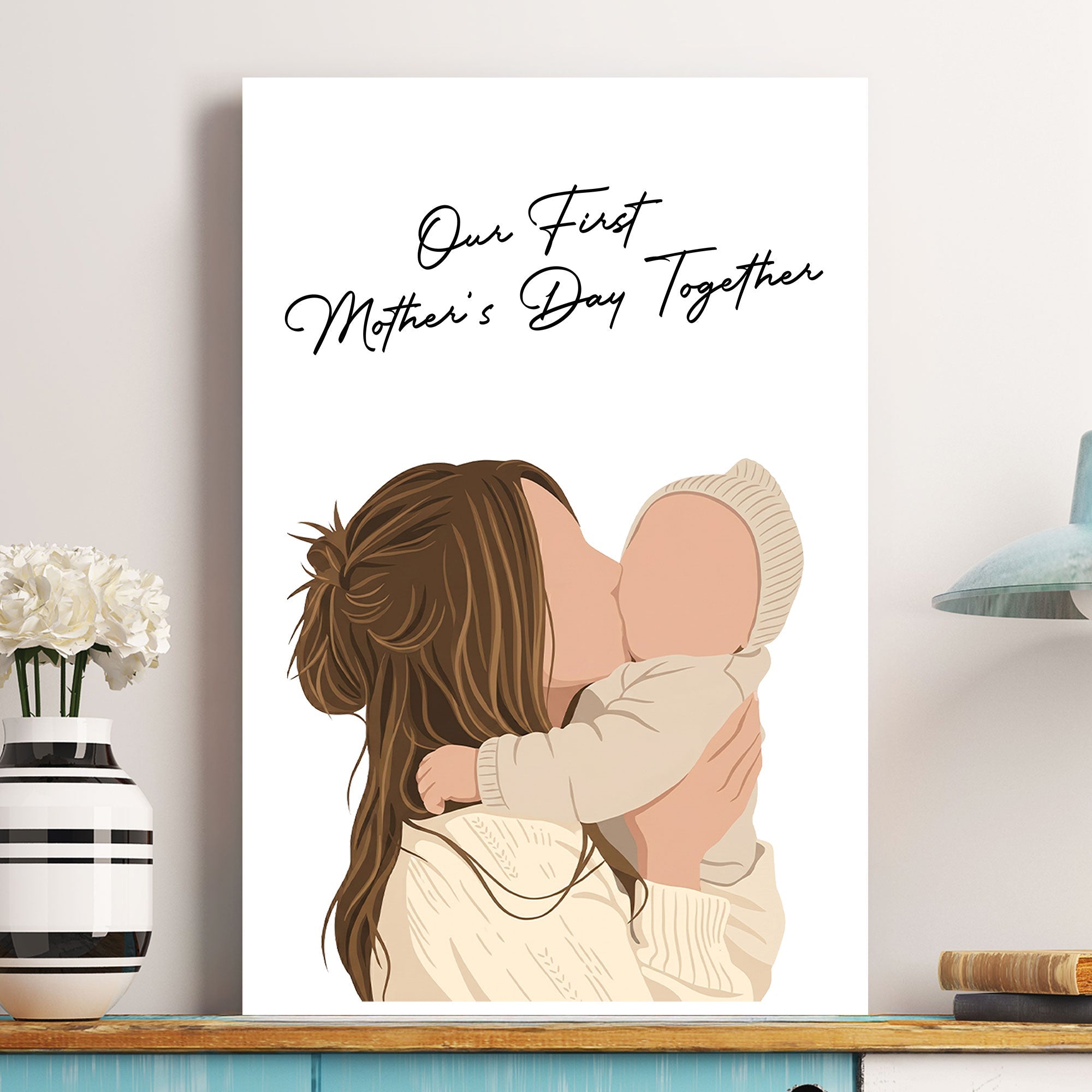 Mother's Day Gifts, Turn Photo Into Faceless Art - Mother's Day Gift For Mom, Mum, Family - Personalized Poster