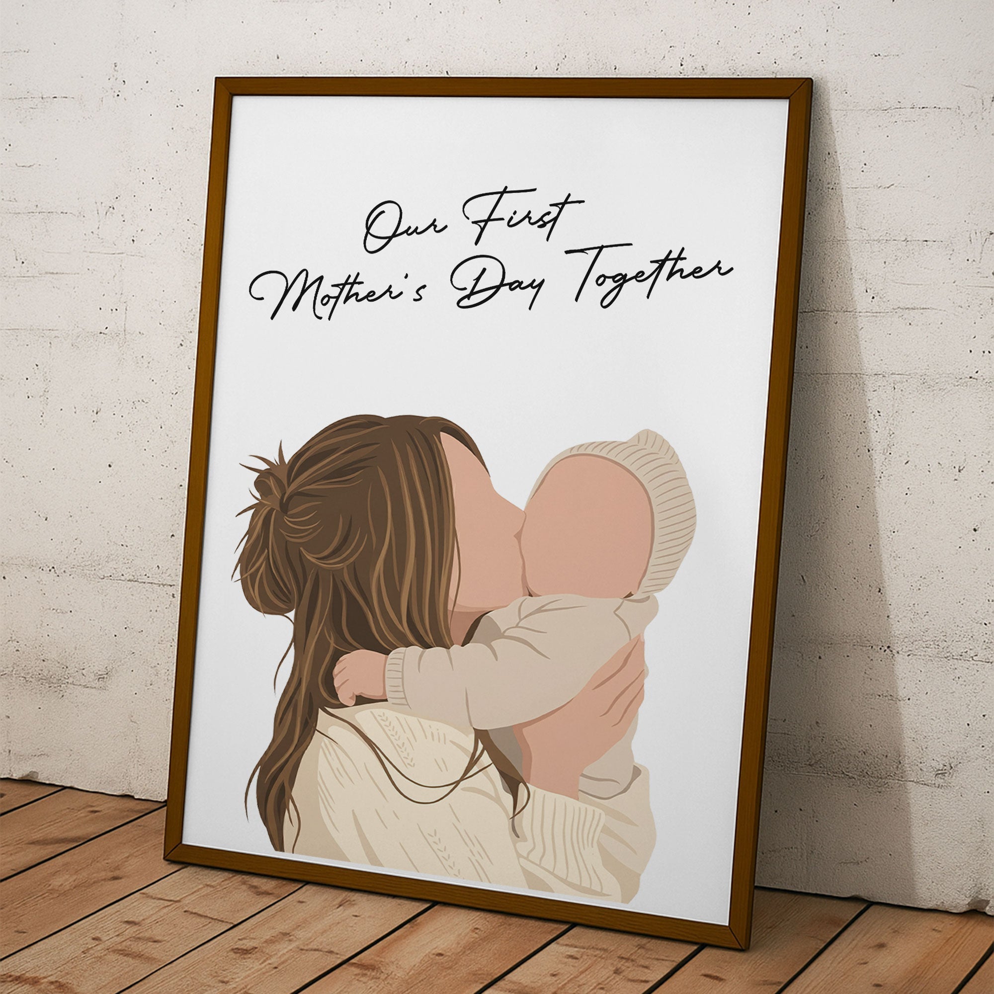 Mother's Day Gifts, Turn Photo Into Faceless Art - Mother's Day Gift For Mom, Mum, Family - Personalized Poster