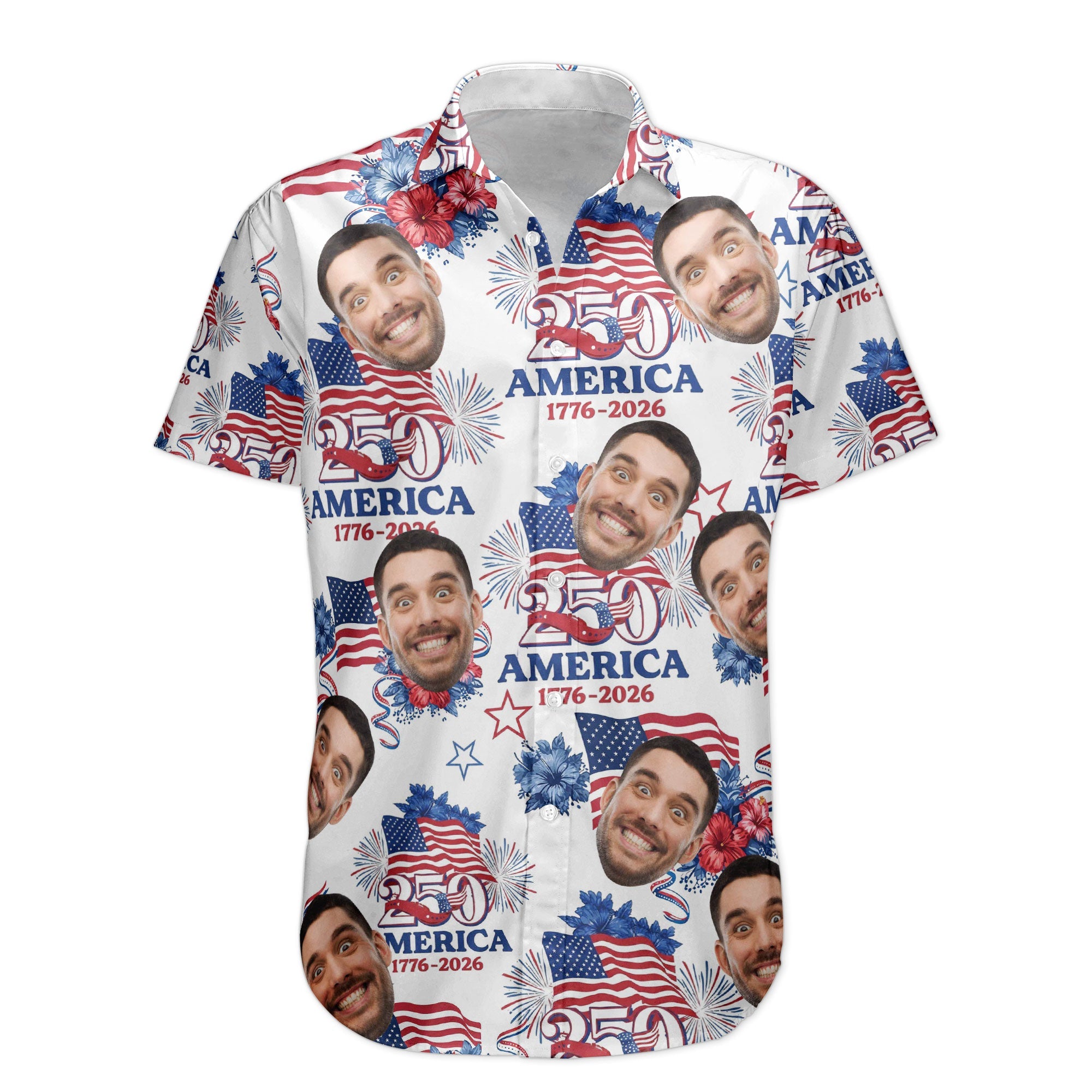 Usa 250th Anniversary Semiquincentennial Custom Photo - Personalized Hawaiian Shirt
