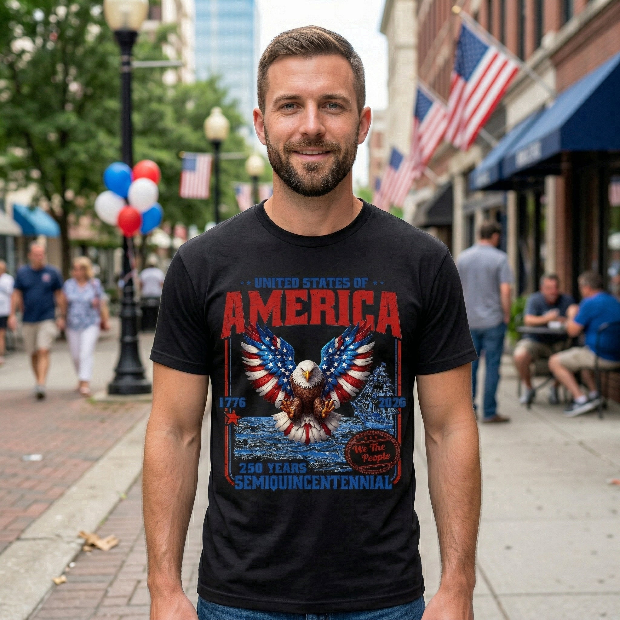 We The People Patriotic Eagle American Flag - Shirt