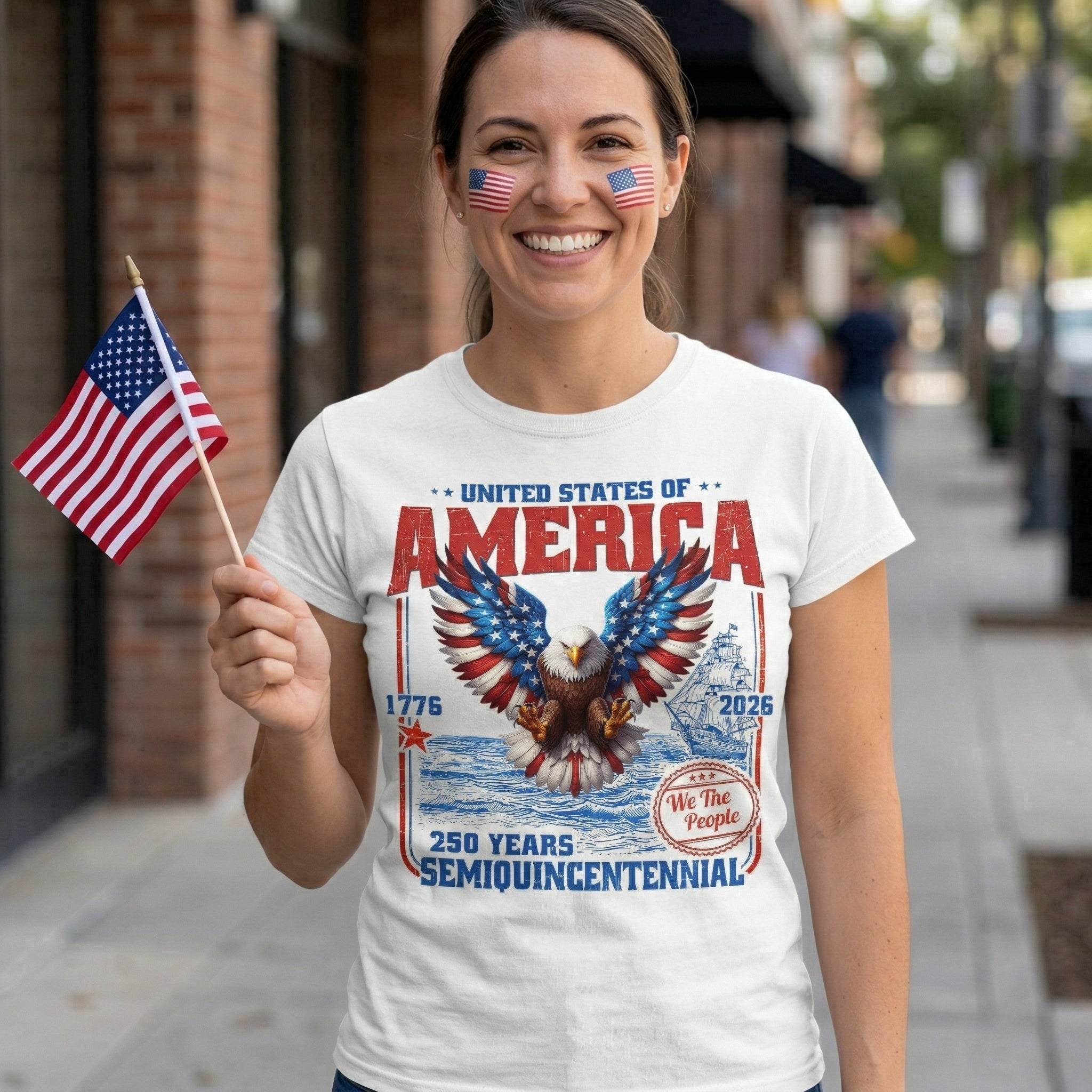 We The People Patriotic Eagle American Flag - Shirt