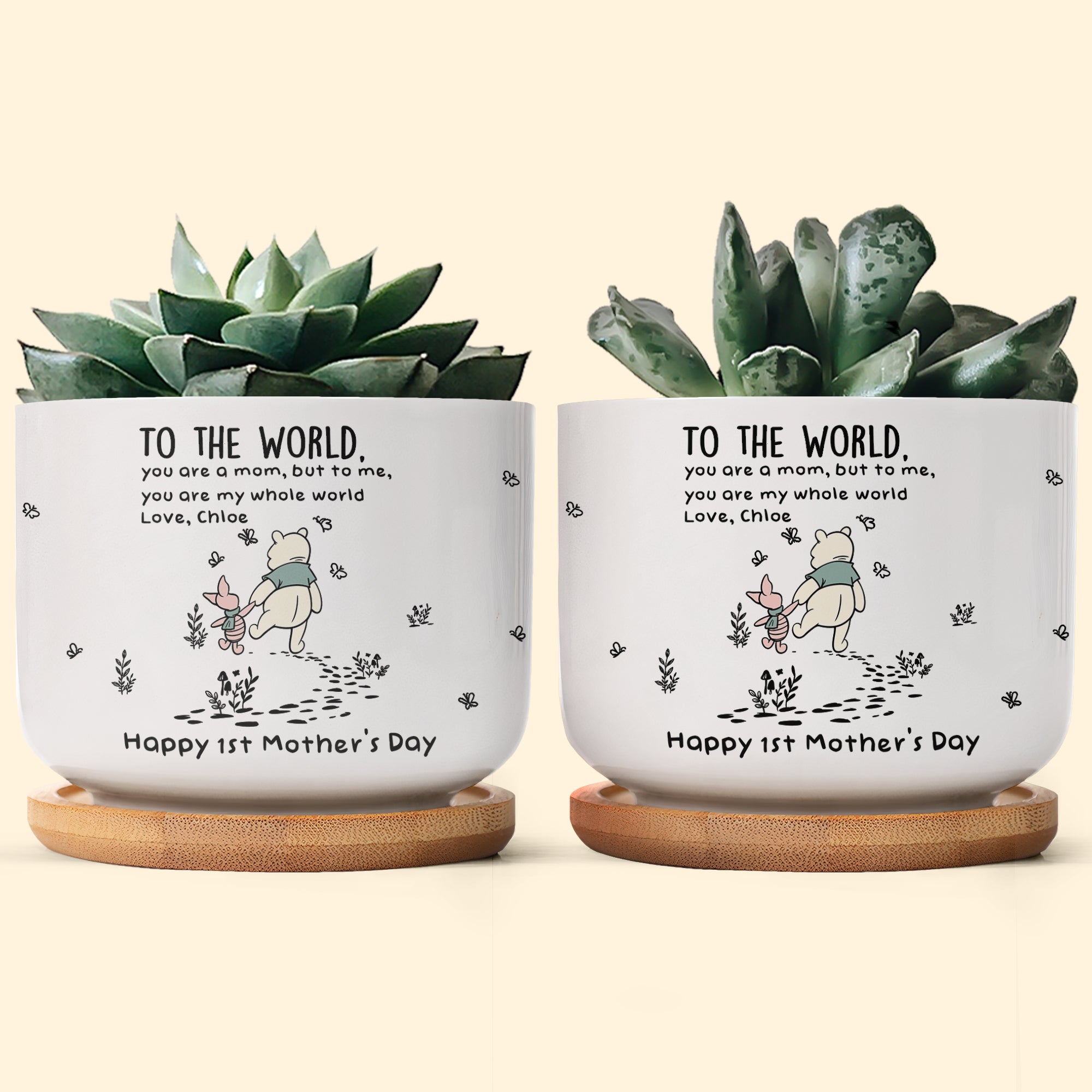 Mother's Day Gifts, You Are My Whole World - 1st Mother'S Day Gift For Her, Wife, Daughter, Mom - Personalized Plant Pot