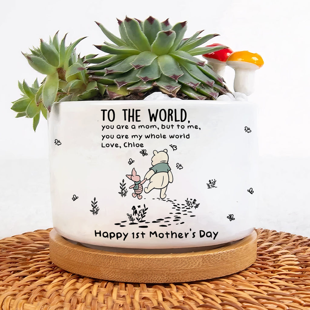 Mother's Day Gifts, You Are My Whole World - 1st Mother'S Day Gift For Her, Wife, Daughter, Mom - Personalized Plant Pot