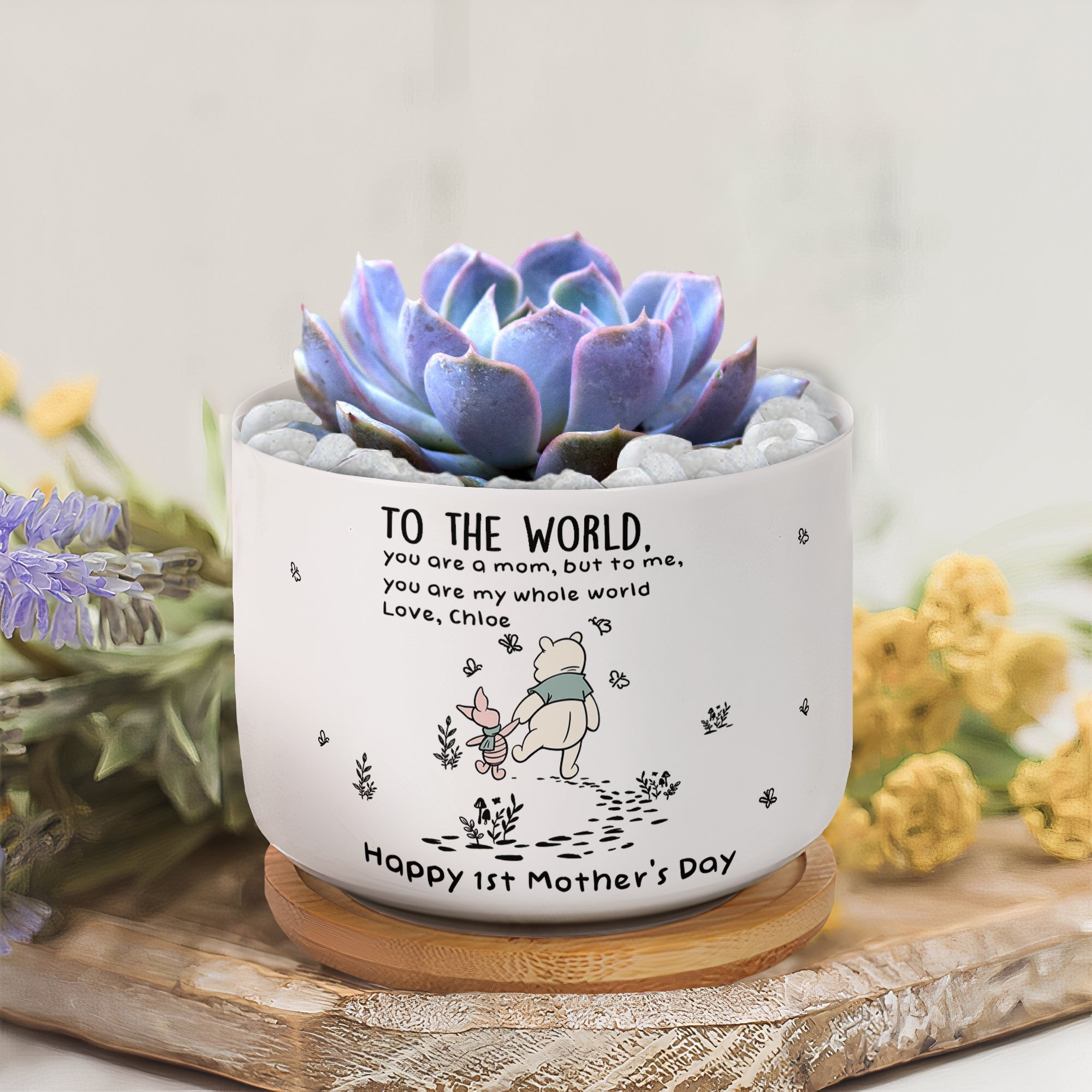 Mother's Day Gifts, You Are My Whole World - 1st Mother'S Day Gift For Her, Wife, Daughter, Mom - Personalized Plant Pot