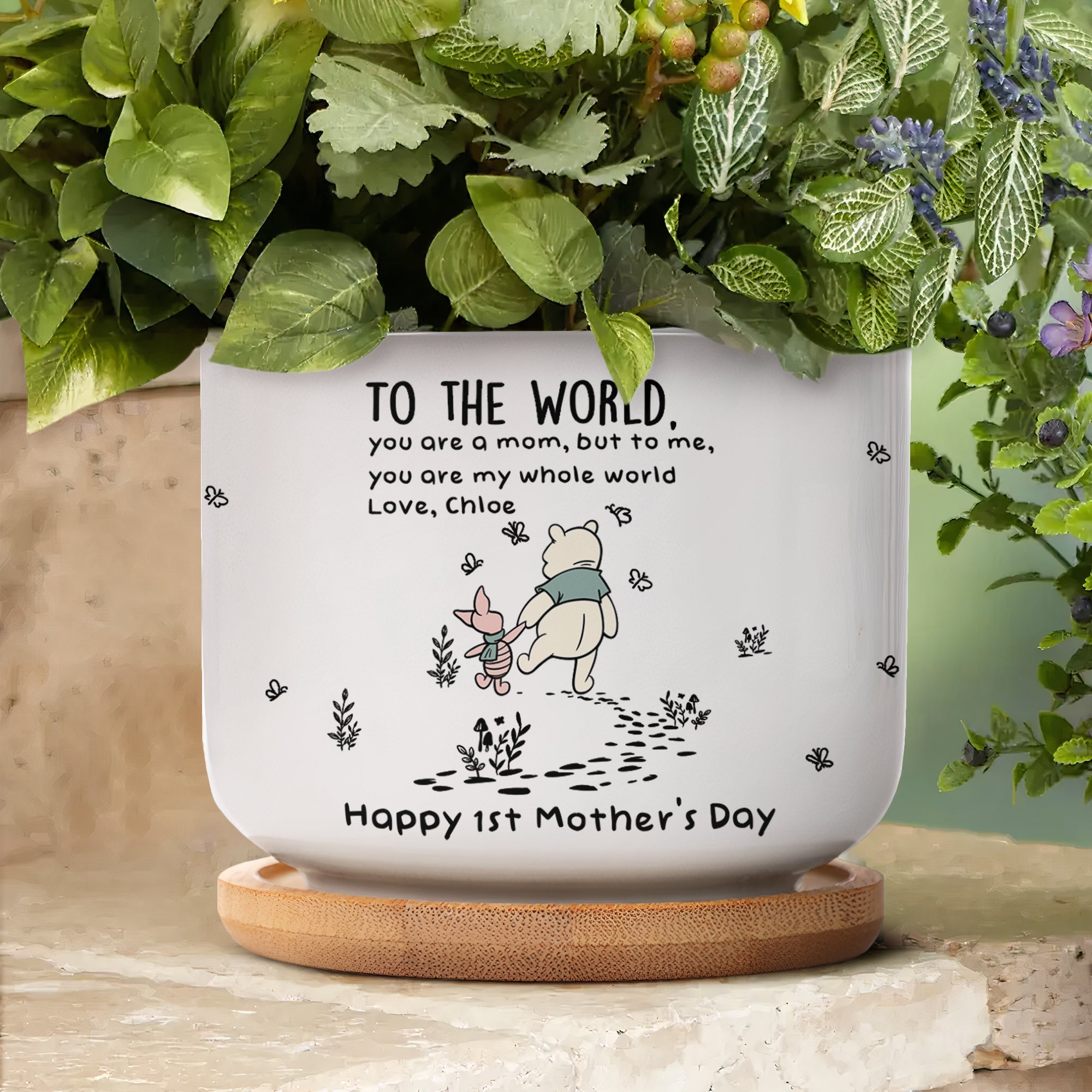 Mother's Day Gifts, You Are My Whole World - 1st Mother'S Day Gift For Her, Wife, Daughter, Mom - Personalized Plant Pot