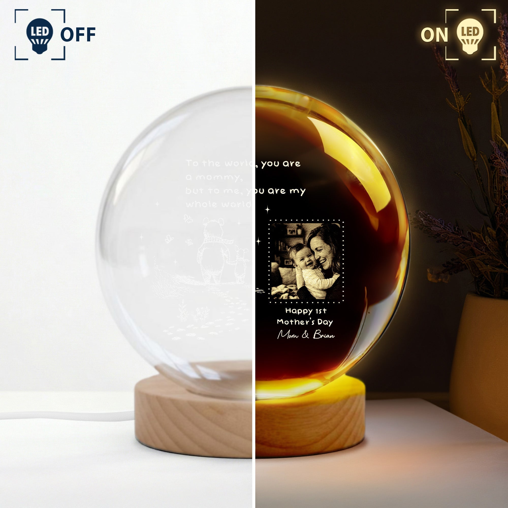 Mother's Day Gifts, You Are My Whole World - 1st Mother's Day Gift For New Mom - Personalized Night Light