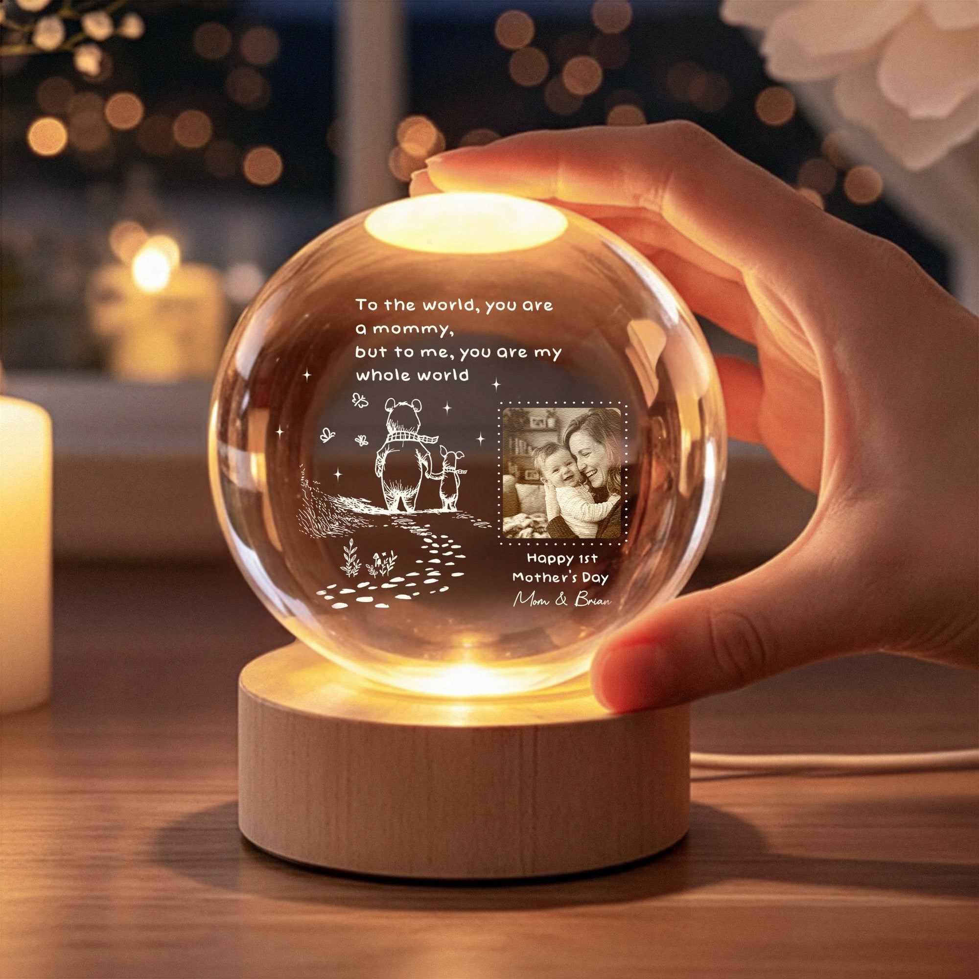 Mother's Day Gifts, You Are My Whole World - 1st Mother's Day Gift For New Mom - Personalized Night Light
